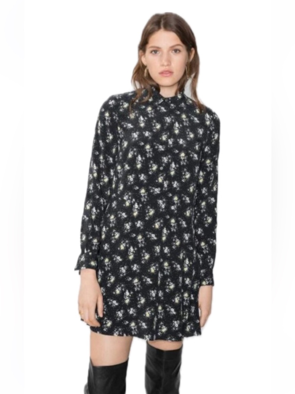 & Other Stories Black Yellow Ditsy Floral Print
